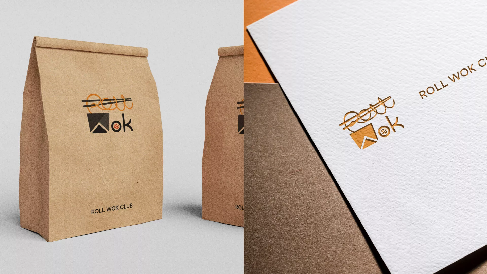 Разработка логотипа суши-бара «Roll Wok Club» в Советском